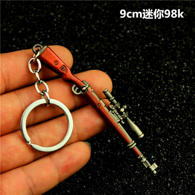 Wholesale  Helmet Flat Bottom Pot Backpack Signal Small Gun Keychain Metal Crafts Office Culture