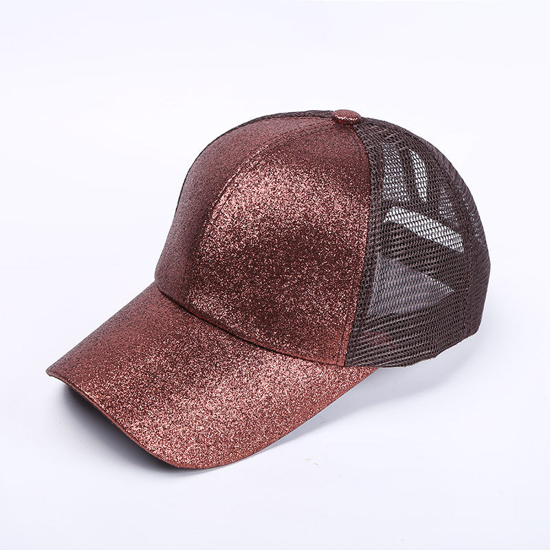 Wholesale Sequined hollow breathable cap