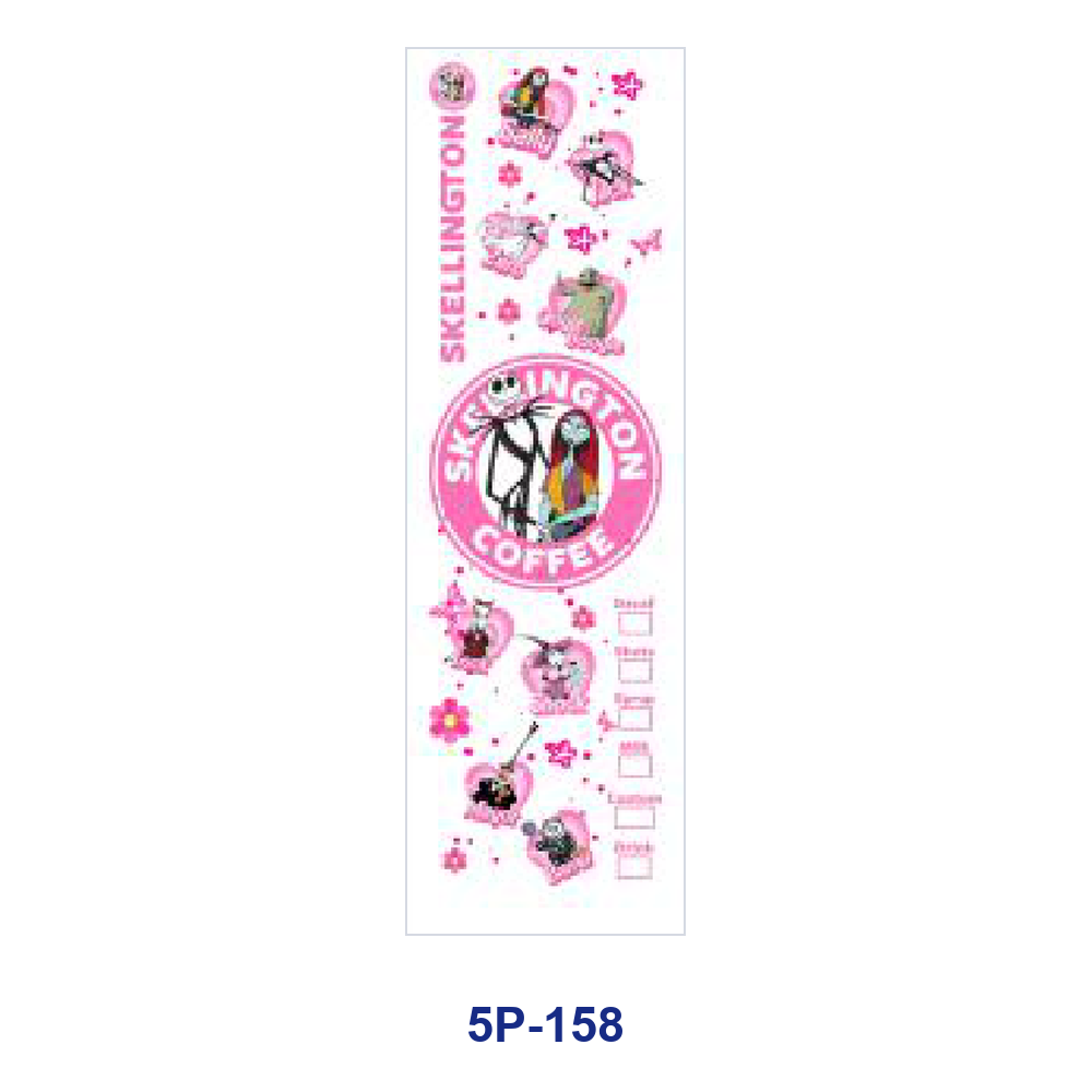Wholesale 2/ 8/ 16pcs Spooky  Skull Ghost Bat Moon Element Print Pen and Bookmark Stickers UV DTF Wraps OLY Exclusive