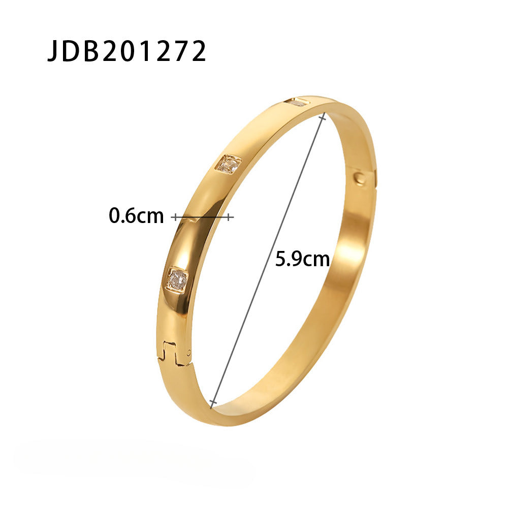 Wholesale Titanium Steel Stainless Steel Zircon Inlaid Bracelet