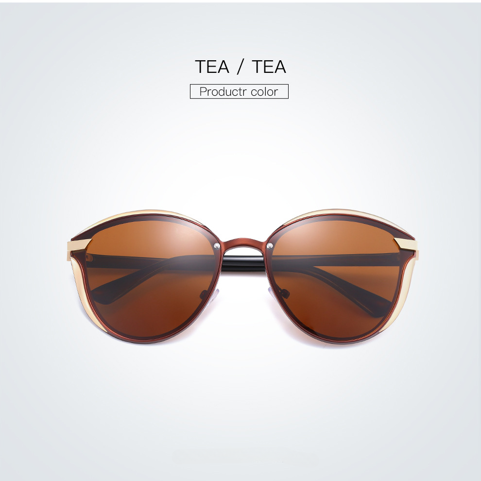 Wholesale Metal Polarized Cat Eye PC Sunglasses