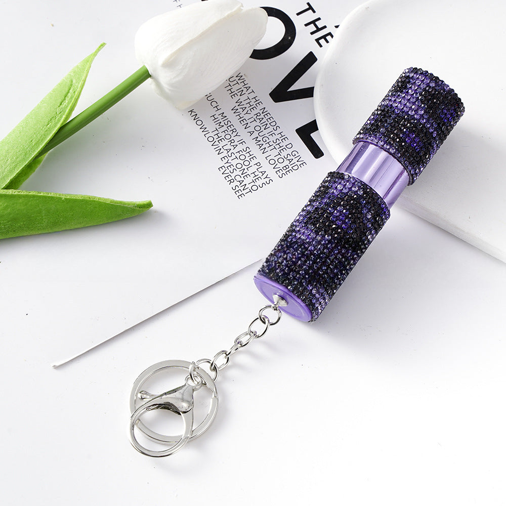 Wholesale Rhinestone Perfume Sub Bottled Metal Keychain