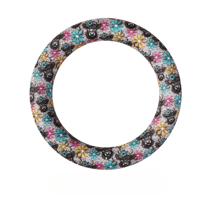 Wholesale 20pcs Silicone Bead Ring Keychain Beaded Jewelry Children DIY Handmade Silicone Bracelet