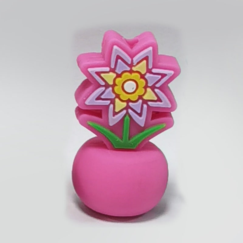 Wholesale 10PCS Creative Colorful Cartoon Image Flat Three-dimensional Rubber Beads