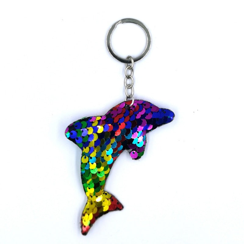 Wholesale Reflective Bright Face Dolphin Bag Keychains