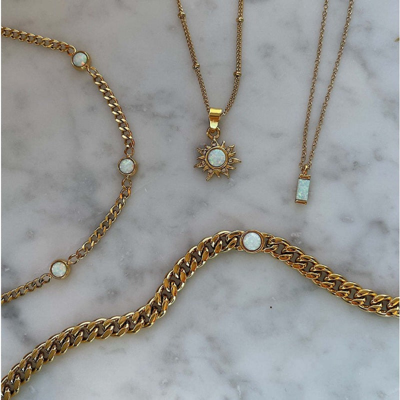 Wholesale Titanium Steel Opal Abstract Sun Pendant