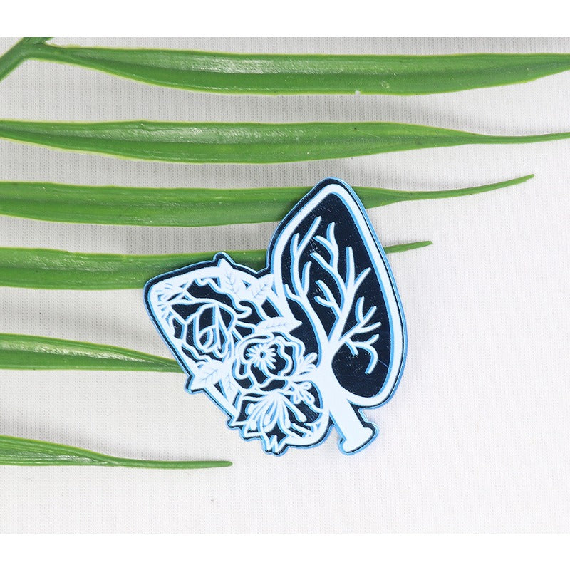 Wholesale 10pcs Powder Blue Double Mirror Acrylic Skull Organ DIY Patch Accessories