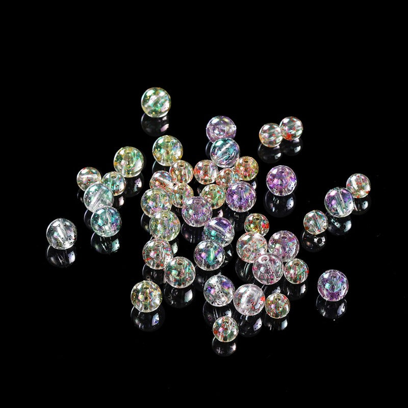 Wholesale 30pcs Acrylic 8-10mm Round Bead Sequin Straight Hole DIY Bead Beads