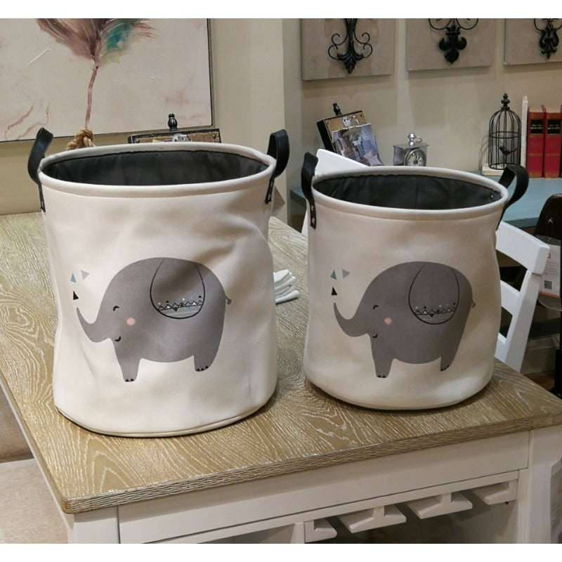 Wholesale Canvas Cartoon Animal Avatar Storage Basket