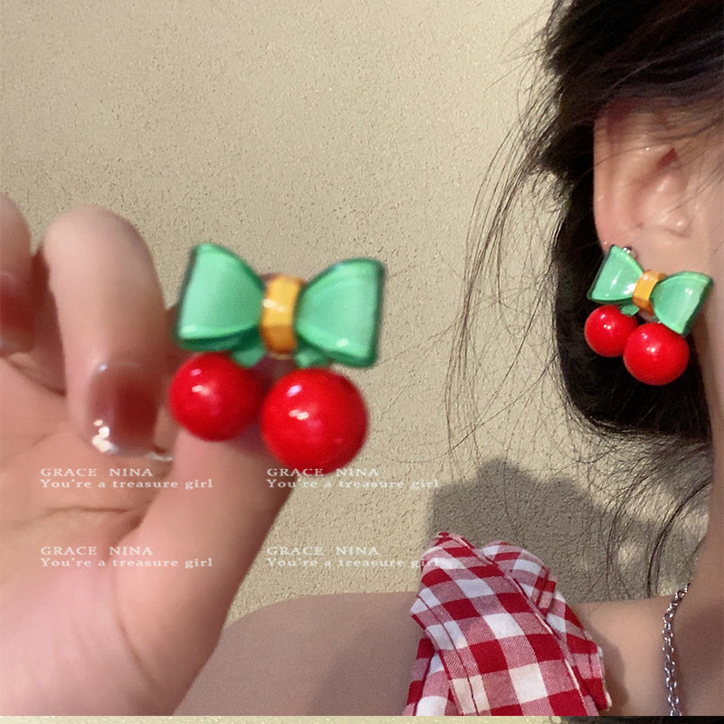 Wholesale Early Summer Cherry Alloy/Silver Plated/Gold Plated Earrings
