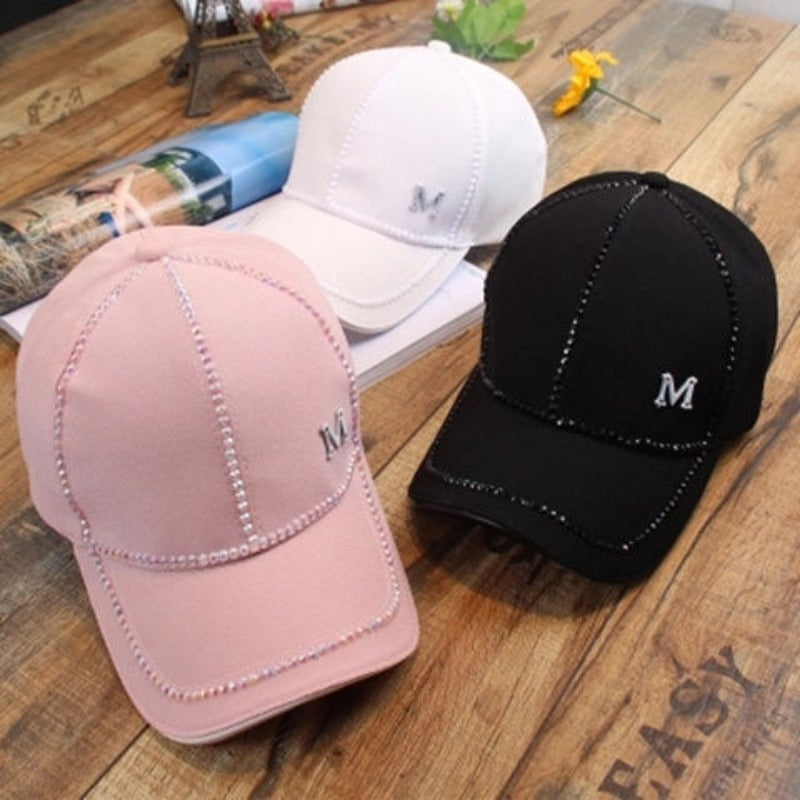 Wholesale Cotton Handmade Diamond Studded Baseball Caps