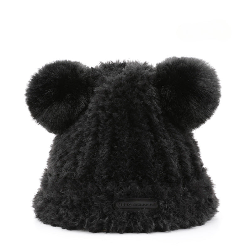 Wholesale Warm Autumn and Winter Wool Ball Wool Hats, Cold Resistant Ear Protection Knitted Hats