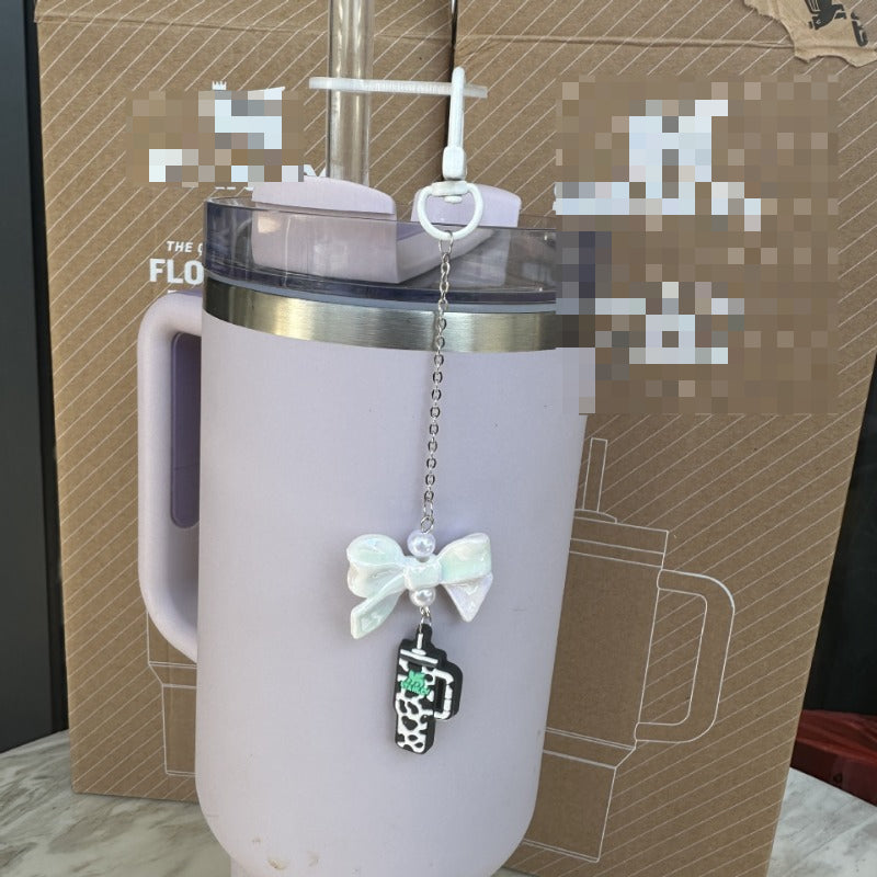 Wholesale Baked Paint Ice Cream Cup Straw Bow Cup Accessories