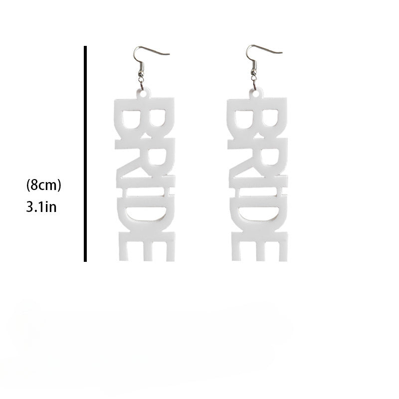 Wholesale 2pairs/pack Acrylic Shiny Alphabet Earrings