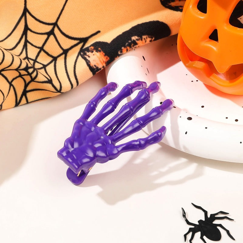 Wholesale Halloween Horror Ghost Claw Skeleton Hand Side Hair Clips
