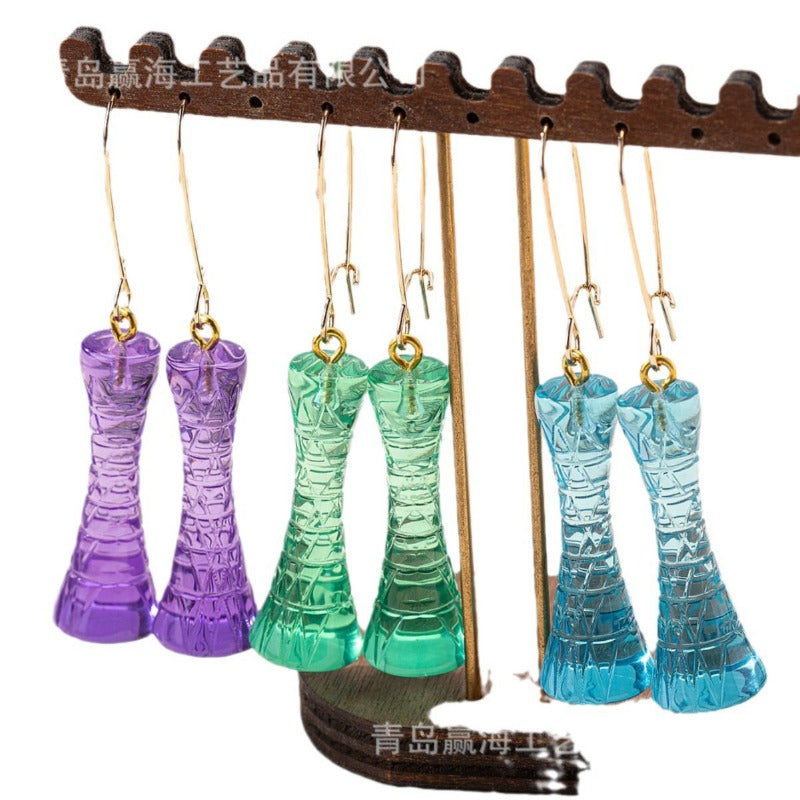 Wholesale Crystal Blue Ocean Inspired Creative Personality, Fresh and Environmentally Friendly Earrings