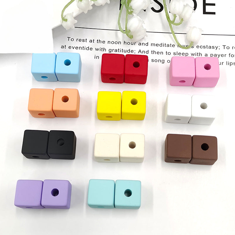 Wholesale 100PCS/Pack Square Block 13mmDIY Acrylic Beads