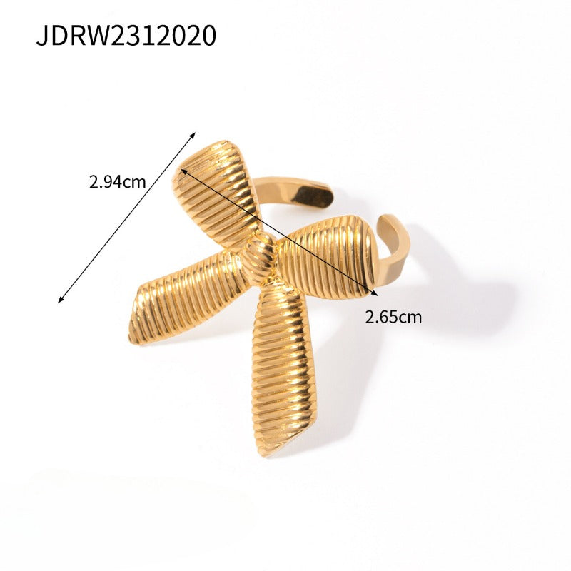 Wholesale18K Gold Stainless Steel Bow Earrings