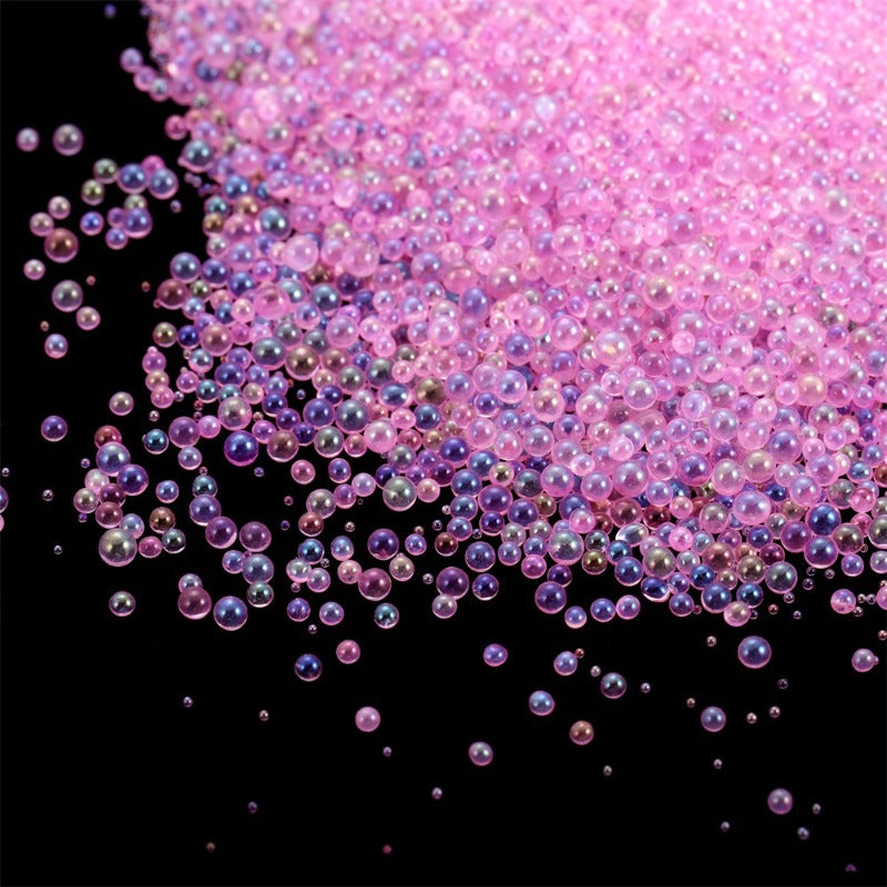 Wholesale 20g Non Porous Transparent Iridescent Glass Bubble DIY Beads