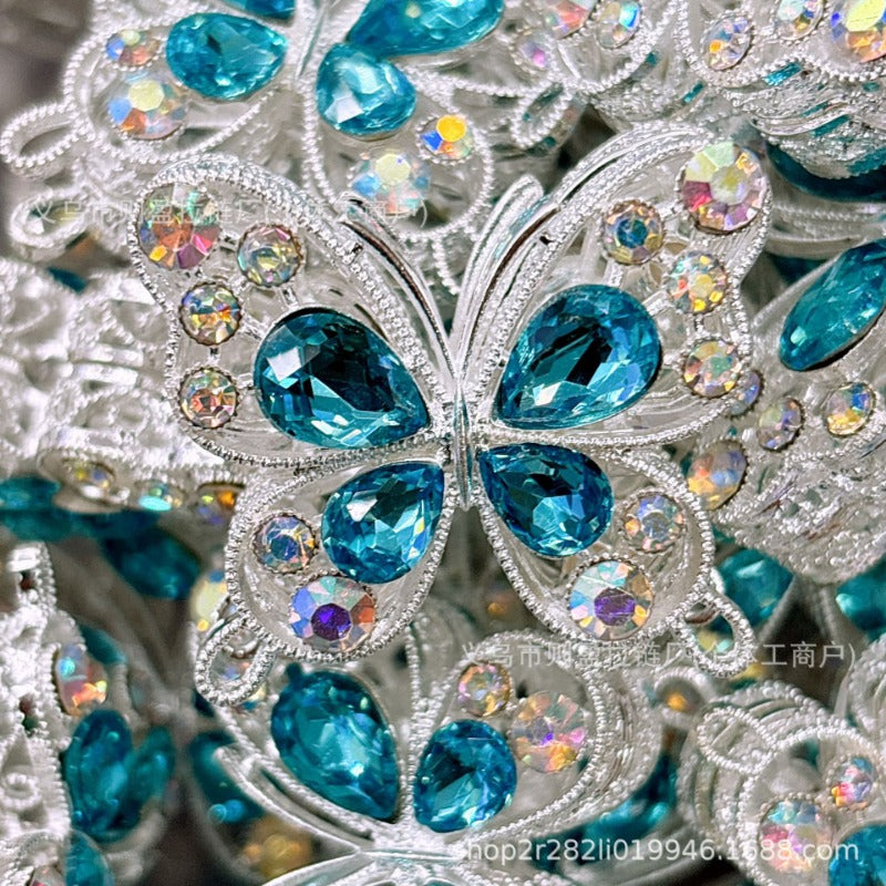 Wholesale 20pcs Heavy Industry Double sided Zircon Coin Pattern Alloy Butterfly Handmade Alloy Irregular Beads