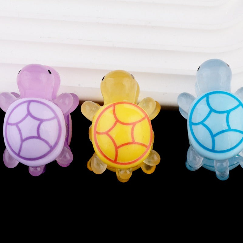 Wholesale 2pcs Luminous Double-sided Turtle Clay Drill Ball Straight Hole DIY Beads