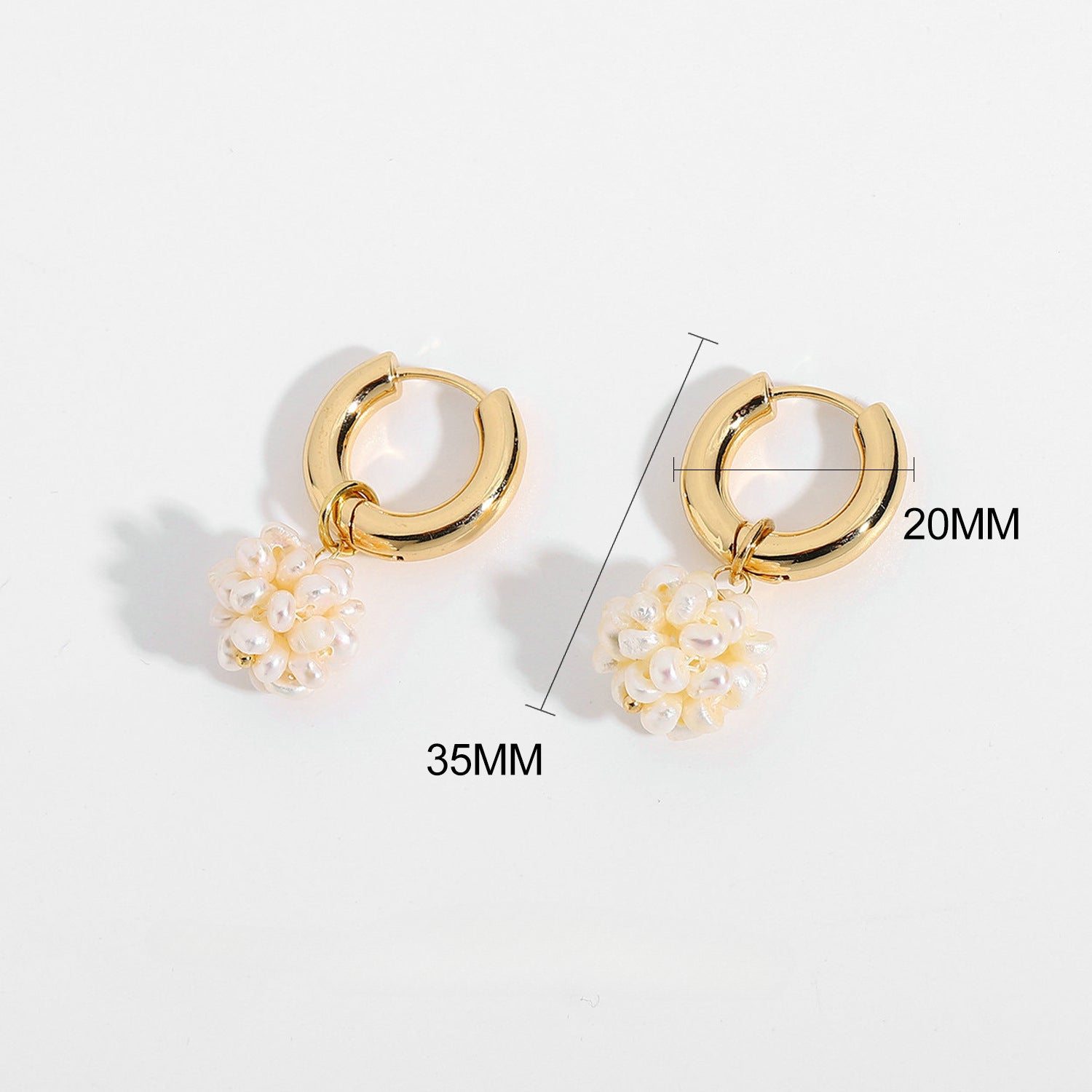 Pendientes de aleación de elementos de perlas de agua dulce al por mayor