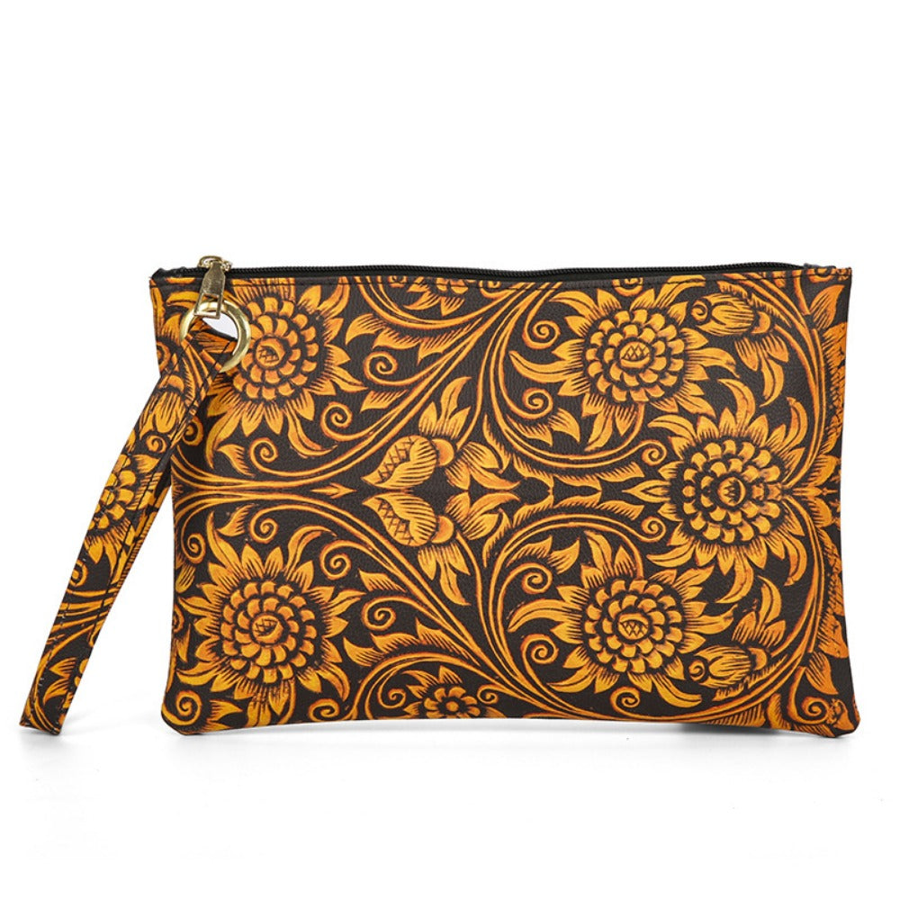 Wholesale Western Style Sunflower Small Square Clutch Bag