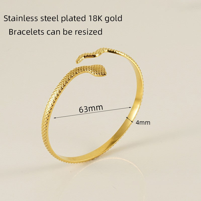 Wholesale Stainless Steel 18K Open Twist Pattern Adjustable Bracelet