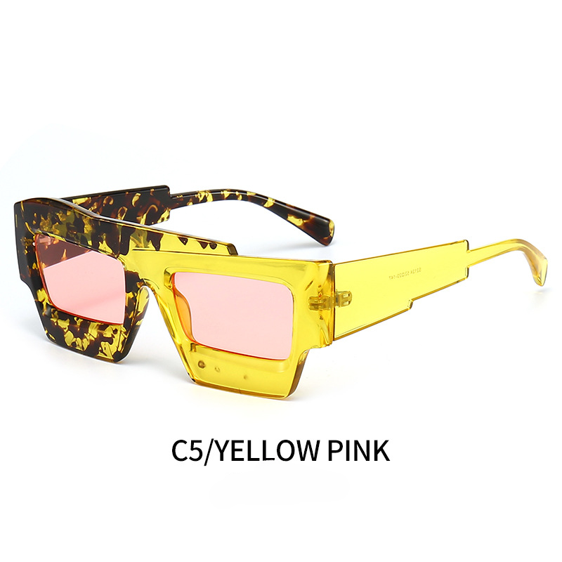 Gafas de sol de PC de borde grueso irregular de marco grande al por mayor
