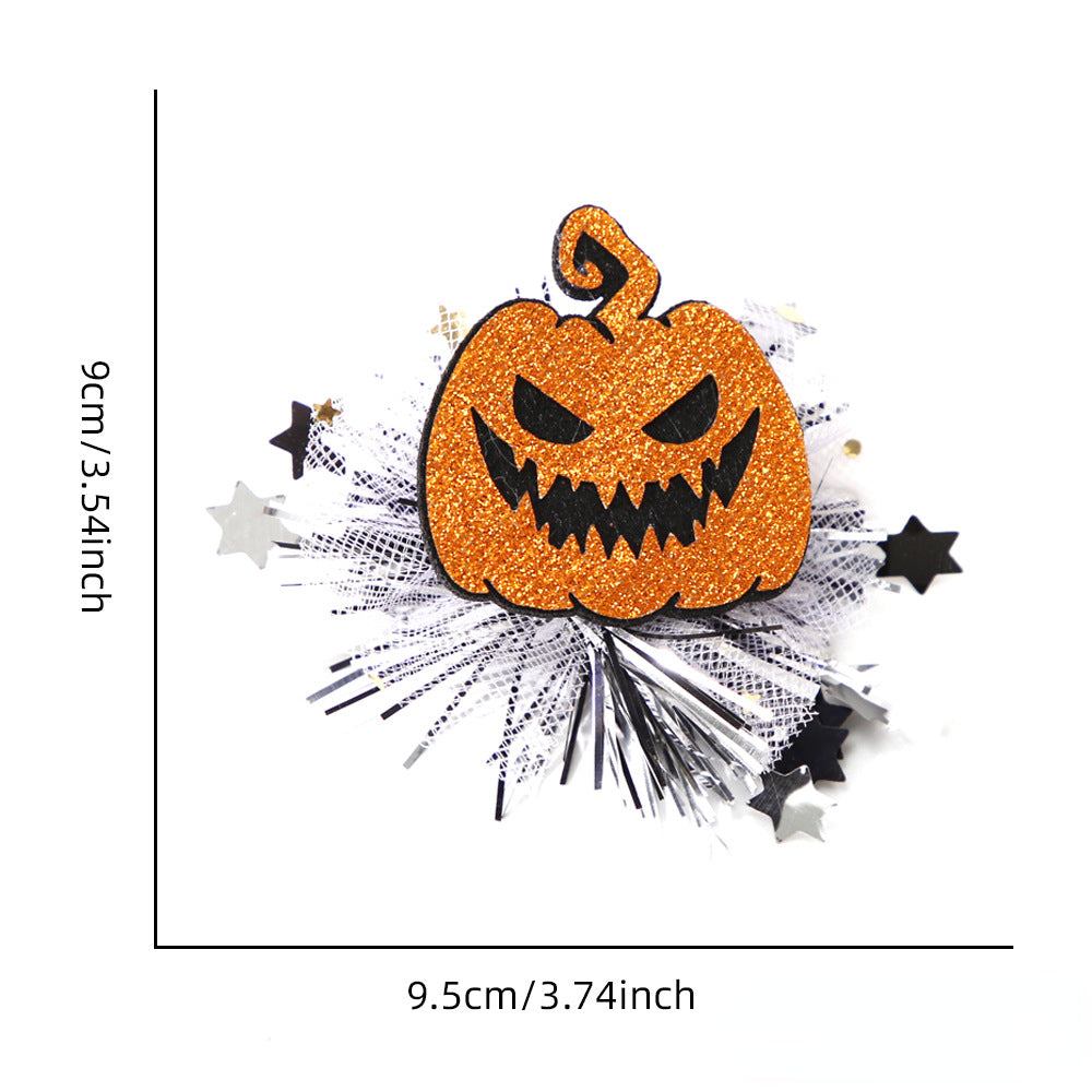 Wholesale Halloween Spider Pumpkin Net Hair Clip for Children's Party Decoration