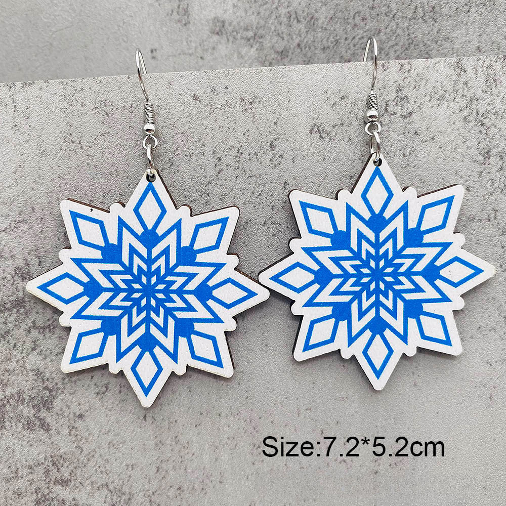 Wholesale Christmas Santa Claus Christmas Socks Elk Wooden Earrings