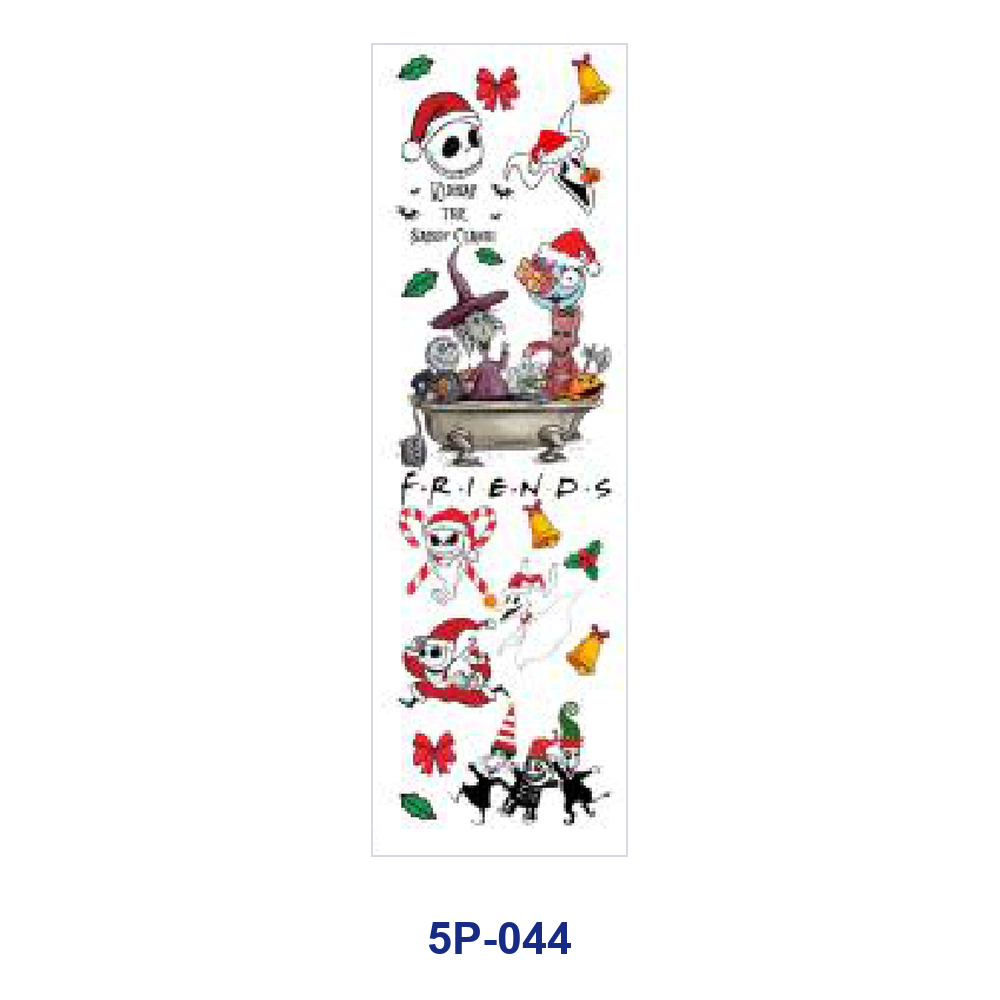 Wholesale 2/ 8/ 16pcs Winter Christmas Spooky Skeleton Snowflake Gift Element Print Pen and Bookmark Stickers UV DTF Wraps OLY Exclusive