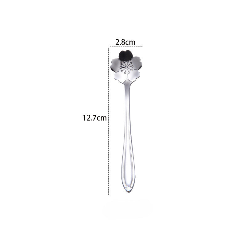 Wholesale Stainless Steel Cherry Blossom Rose Heart Plum Blossom Honey Spoon
