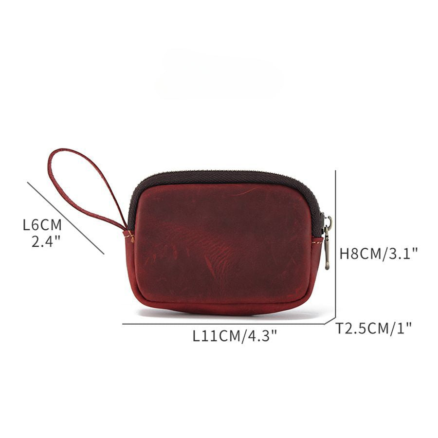 Wholesale Genuine Leather Zipper Coin Holder Coin Purse
