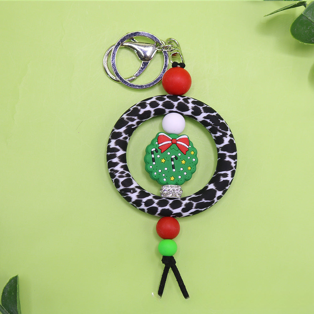 Wholesale Christmas Silicone Bead Keychain