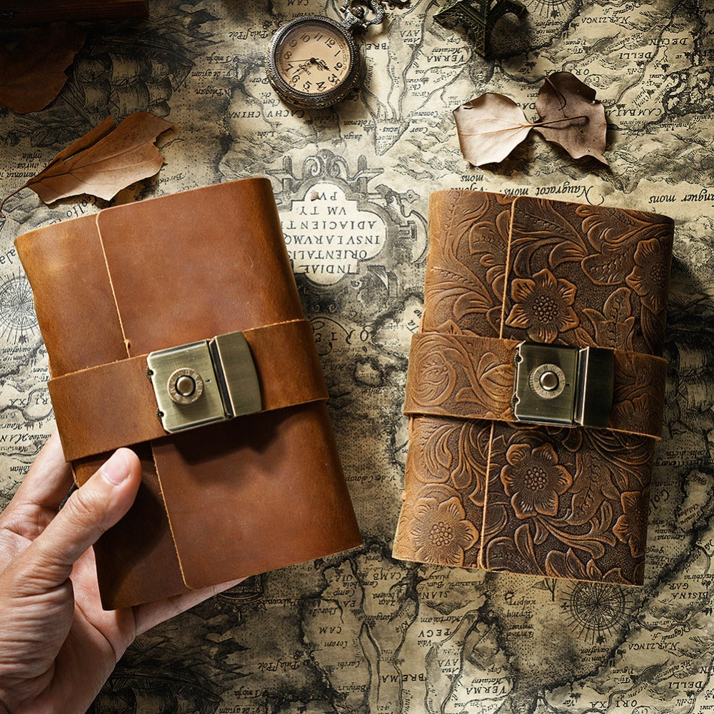 Wholesale Genuine Leather Vintage Combination Lock Handmade Cowhide Notebook