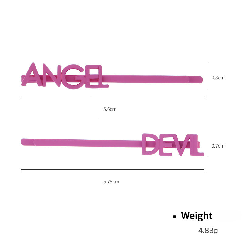 Wholesale English Letter Fluorescent Rubber Paint Zircon One Character Clip