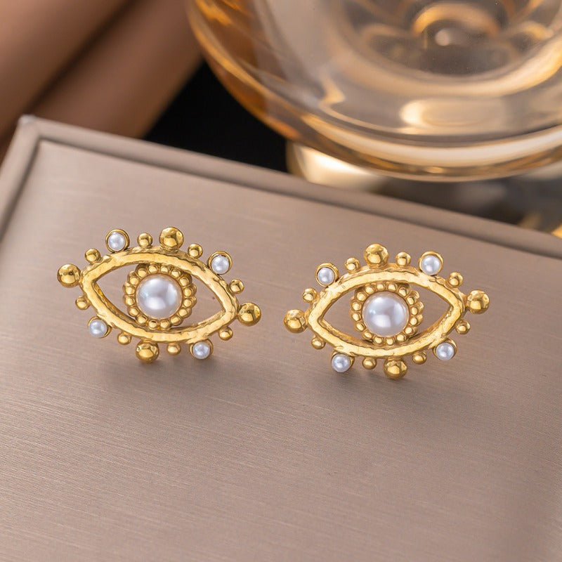 Wholesale Retro Temperament Flower High-grade Tassel Light Luxury Palace Style Pearl Earrings