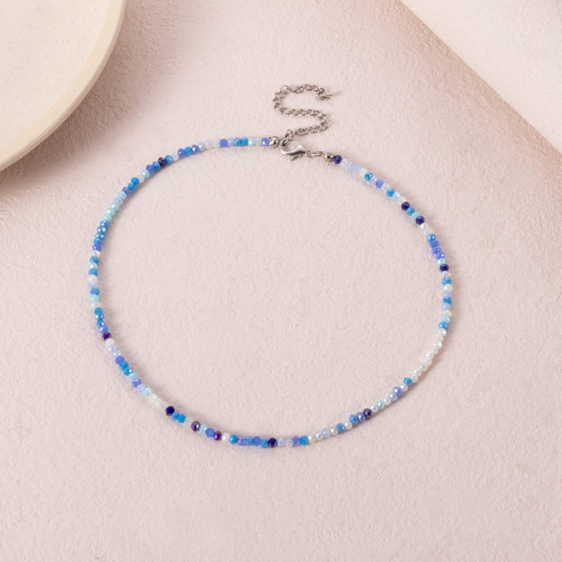 Wholesale Bohemian Short Handmade Creative Colorful Rice Bead Necklace Set