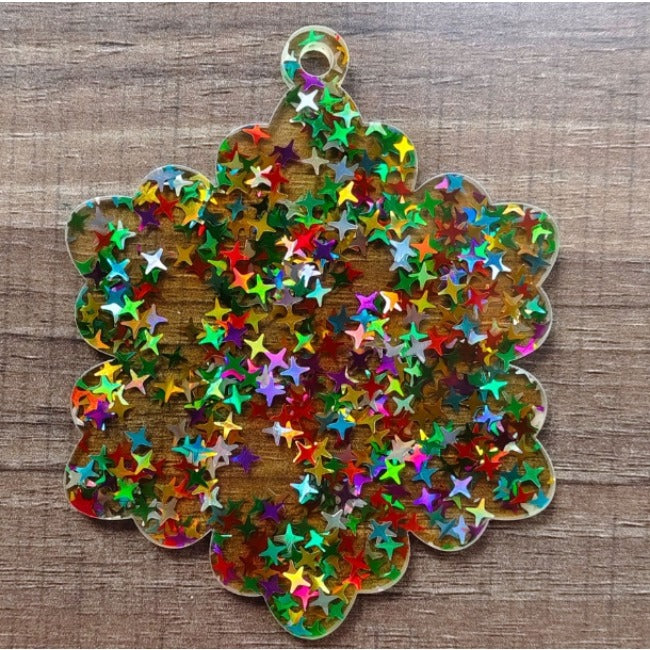 Wholesale 10pcs New Sticker  Glitter  Acrylic Christmas Pendant Home DIY Decoration