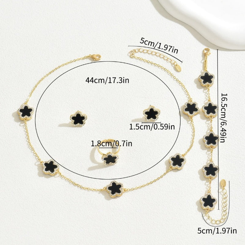 Wholesale Jewelry Set Flower Diamond Design Necklaces