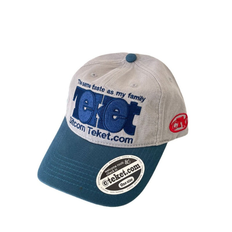 Wholesale Retro Letter Embroidery Soft Top Contrast Color Baseball Cap