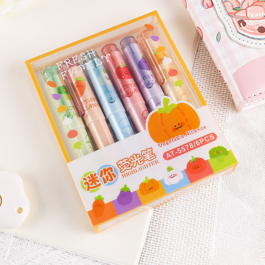 Wholesale 6pcs Fluorescent Glitter Pen Outline Color Marker Pen