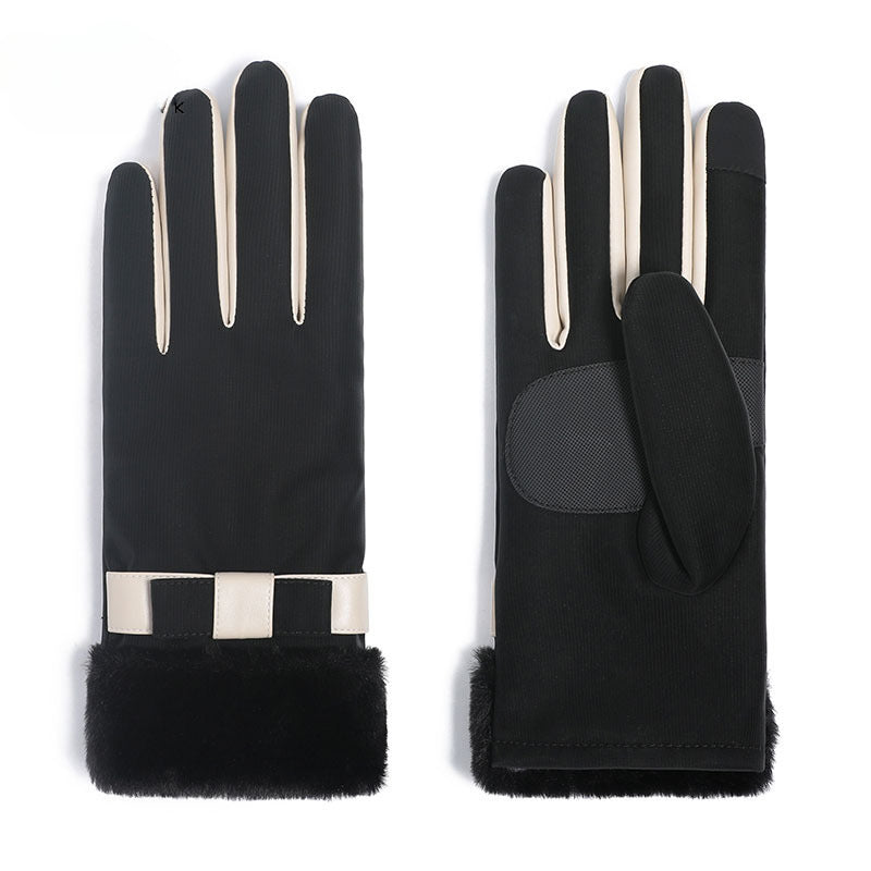 Wholesale Cloud Velvet Winter Plus Velvet Thick Touch Screen Gloves