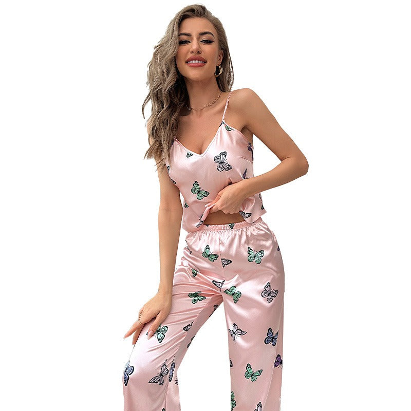 Wholesale Suspender Skirt Pants Suit Fashionable Printed Pajamas