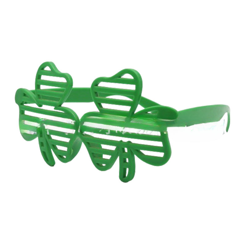 Wholesale St. Patrick's Day Party Green Funny ABS Glasses