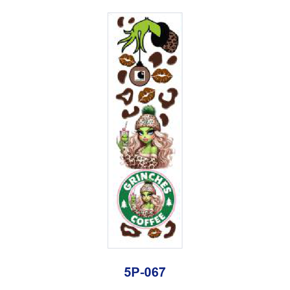 Wholesale 2/ 8/ 16pcs Winter Fashion Girl Coffee Floral Inspirational Phrase Xmas Ornament Print Pen and Bookmark Stickers UV DTF Wraps OLY Exclusive
