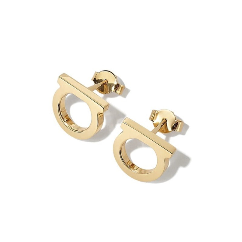 Wholesale English Letter D Stainless Steel Earrings