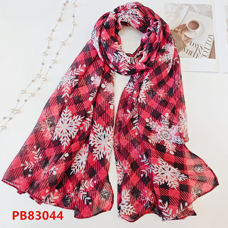 Wholesale 10PCS Christmas Balinese Plaid Snowflake Scarves
