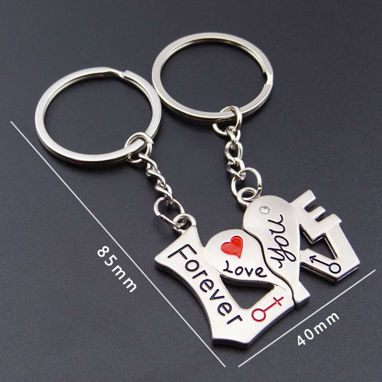 Wholesale Metal Heart-shaped Couple Creative Key Chain